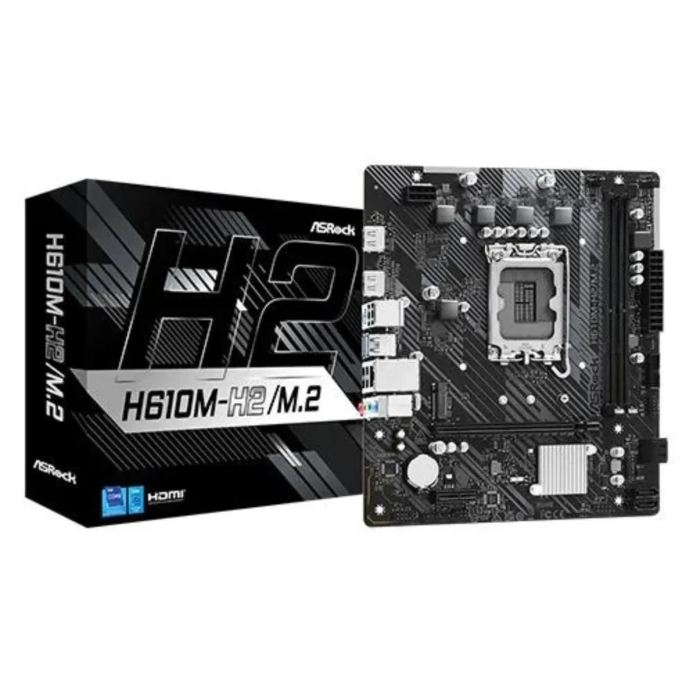 ASRock H610M-H2 DDR4 Motherboard | Intel LGA1700 Micro-ATX | 12th, 13th & 14th Gen Support