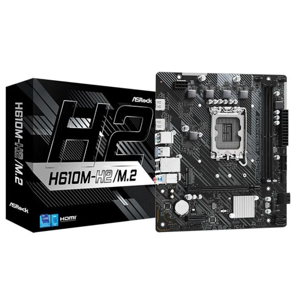 ASRock H610M-H2/M.2 DDR4 Motherboard | Intel LGA1700 H610 Micro-ATX 2-Slot Mainboard