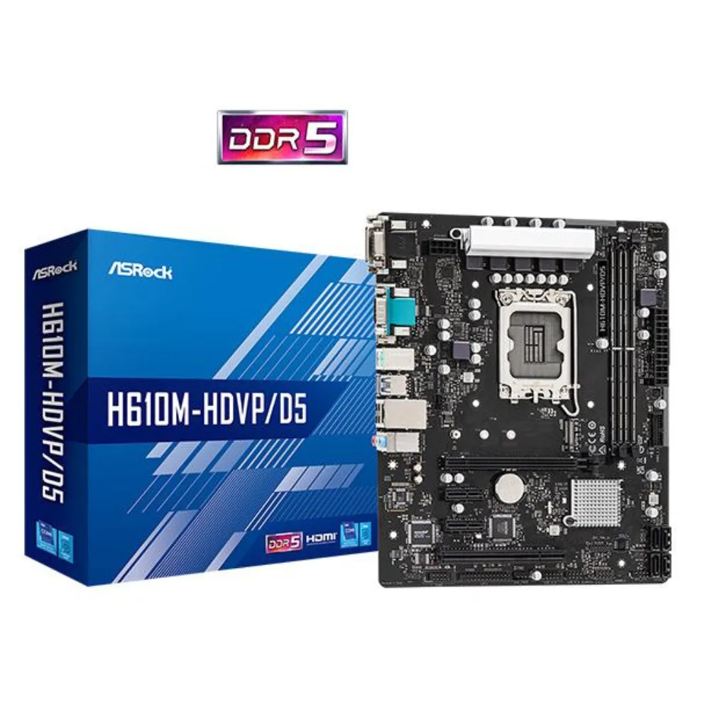 ASRock H610M-HDV/DP DDR5 Motherboard Price in India | Intel H610 LGA1700 Micro-ATX