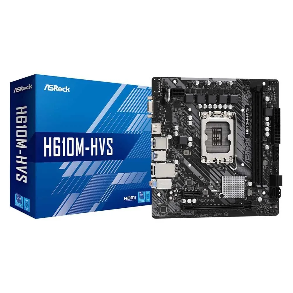 ASRock H610M-HVS DDR4 Motherboard | Intel LGA1700 Micro-ATX | PCIe 4.0 & M.2 NVMe Support