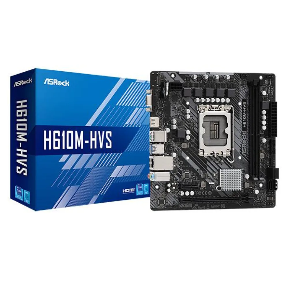 ASRock H610M-HVS DDR4 Motherboard | LGA1700 Intel H610 mATX