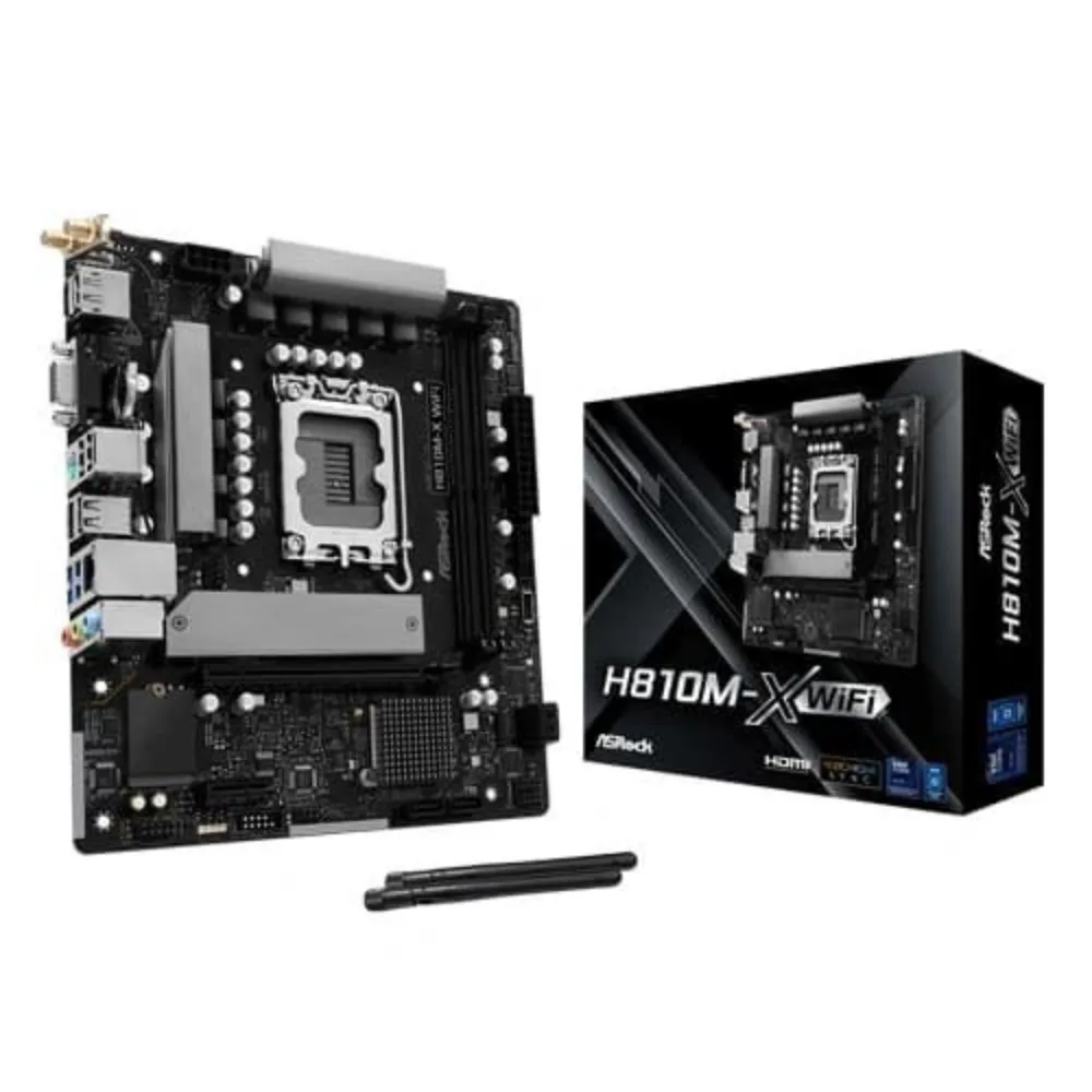ASRock H810M-X WiFi DDR5 Motherboard | Intel H810 | LGA1851 | WiFi & Bluetooth