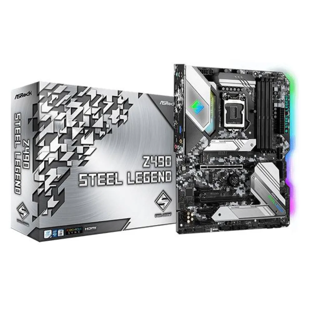 ASRock Z490 Steel Legend Motherboard | Intel Z490 LGA1200 ATX DDR4 Gaming Motherboard