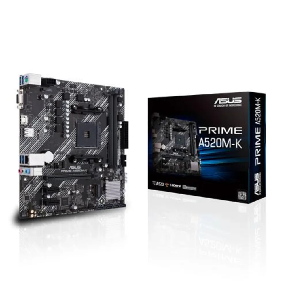 ASUS PRIME A520M-K AM4 Micro-ATX Motherboard for AMD Ryzen 5000 Series