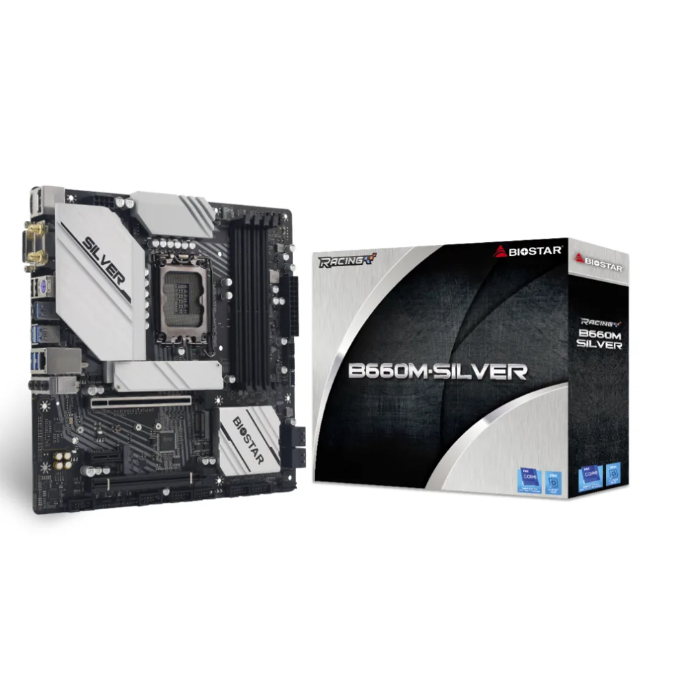 Biostar B660M-SILVER DDR4 Motherboard Intel B660 LGA1700 Micro-ATX