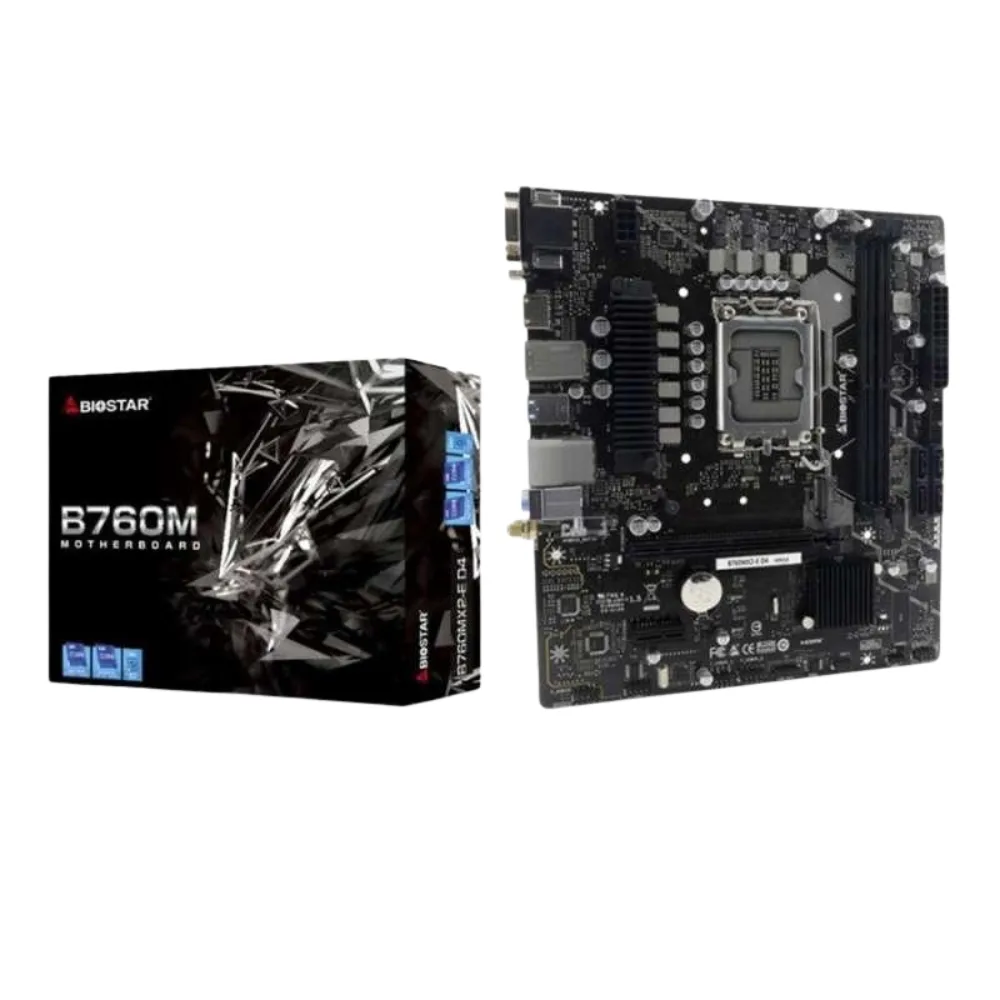 Biostar B760MX2-E D4 Motherboard | Intel B760 LGA1700 DDR4 Micro-ATX Motherboard