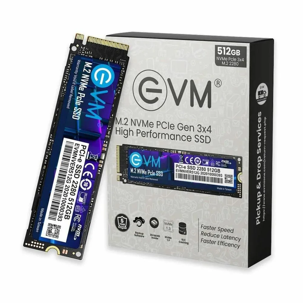 EVM 512GB NVMe SSD PCIe Gen3 x4 M.2 2280 – Up to 3500MB/s Read Speed