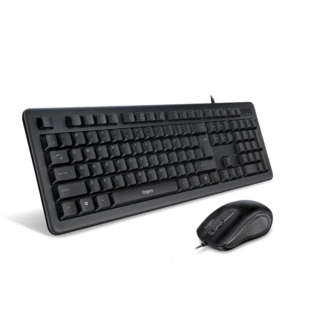 FINGERS Wired Keyboard and Mouse Combo USB Full Size Keyboard with Optical Mouse