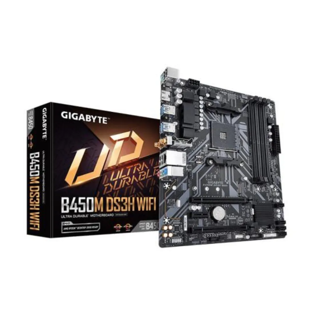 Gigabyte B450M DS3H WiFi AM4 DDR4 Micro-ATX Motherboard for AMD Ryzen