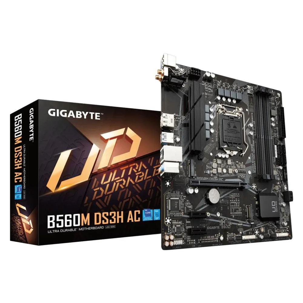 Gigabyte B560M DS3H AC WiFi Intel B560 LGA1200 Micro-ATX DDR4 Motherboard