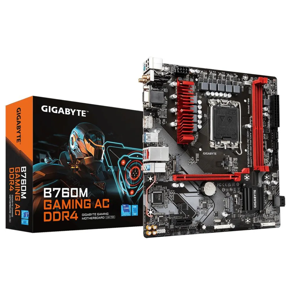 Gigabyte B760M Gaming AC DDR4 Motherboard | Intel B760 LGA1700 Micro-ATX Wi-Fi Motherboard
