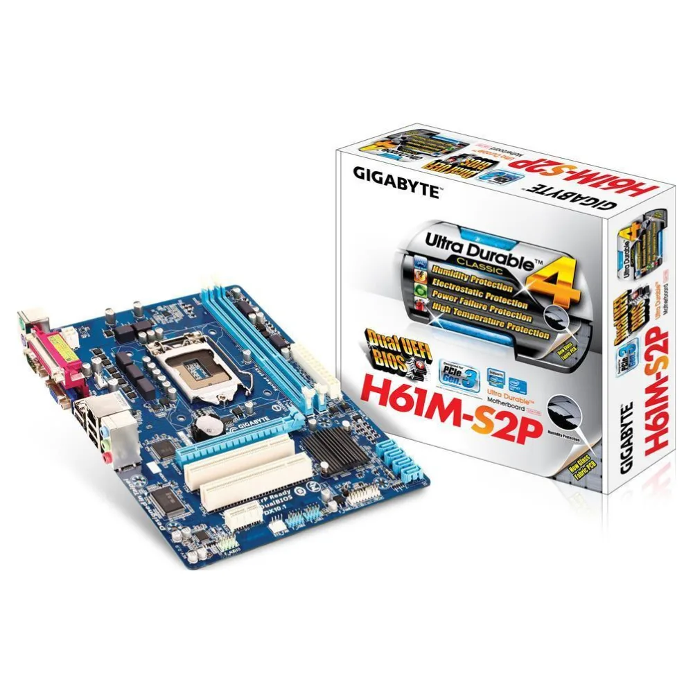 Gigabyte GA-H61M-S2P DDR3 Motherboard | Intel H61 LGA1155 Micro-ATX Desktop Board