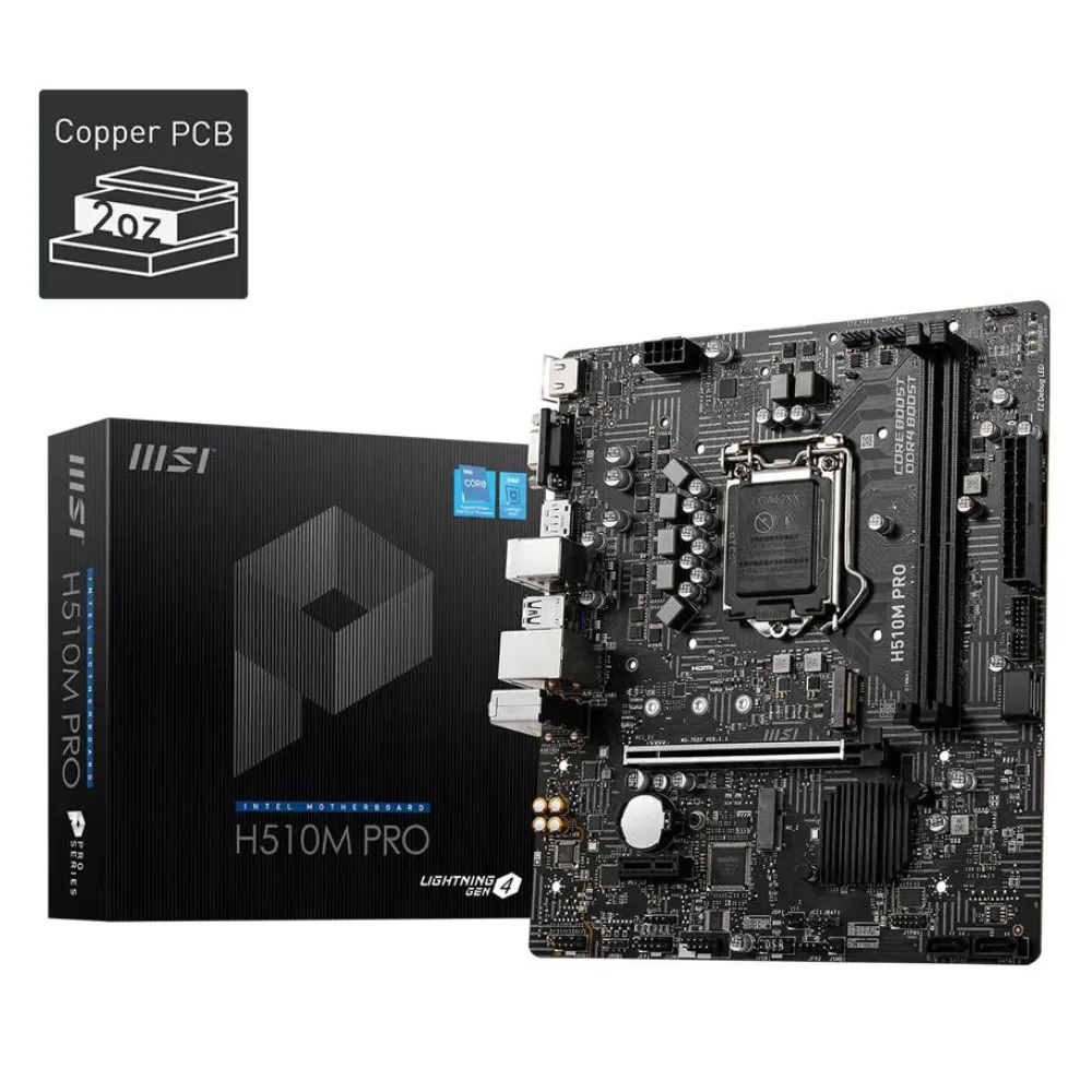 MSI H510M PRO Motherboard | Intel H510 LGA1200 Micro-ATX DDR4 Desktop Board