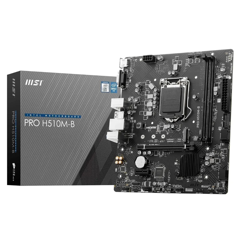 MSI PRO H510M-B DDR4 Motherboard | Intel LGA1200 Micro-ATX Board with M.2 NVMe Support