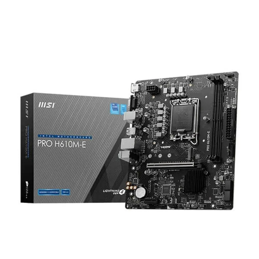 MSI PRO H610M-E DDR5 Motherboard | Intel H610 LGA1700 Micro-ATX DDR5 Motherboard