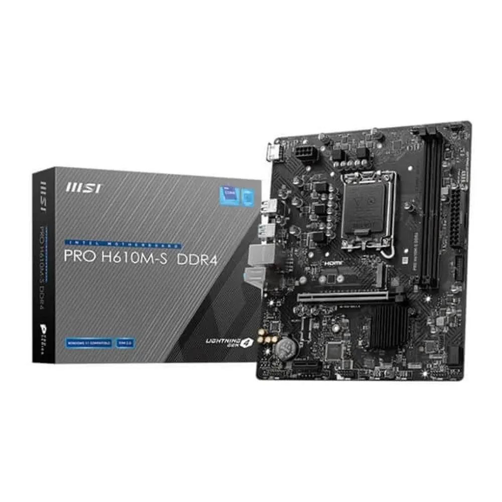 MSI PRO H610M-S DDR4 Motherboard | LGA1700 Intel H610 Micro-ATX